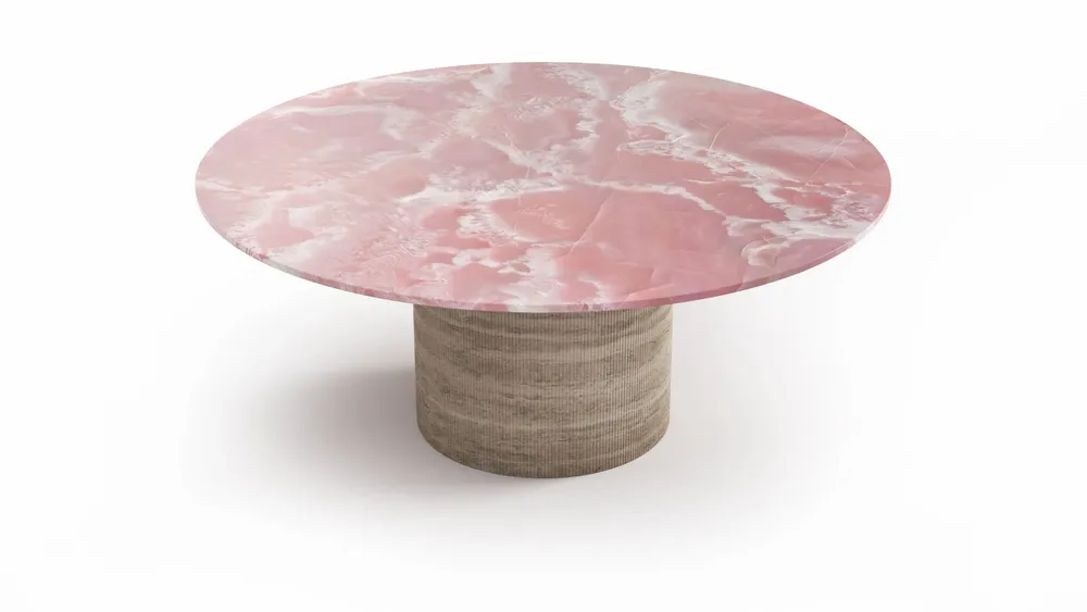 Tables Salle à Manger - Ocel - Tables à manger - Onyx Rose - 180X180X75 cm - STONE VALLEY