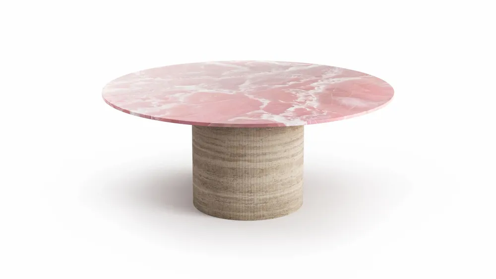 Tables Salle à Manger - Ocel - Tables à manger - Onyx Rose - 180X180X75 cm - STONE VALLEY