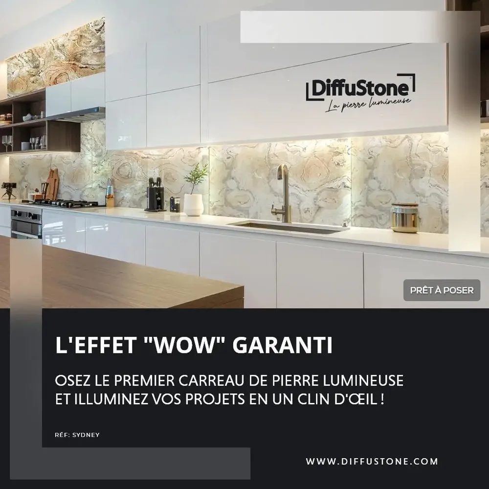 Wall panels - Luminous Stone Sheet - DIFFUSTONE