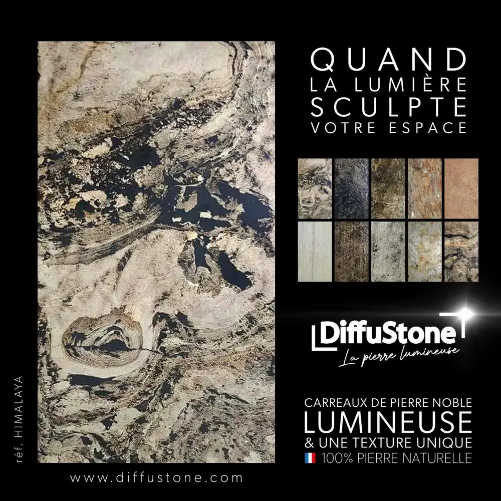 Wall panels - Luminous Stone Sheet - DIFFUSTONE