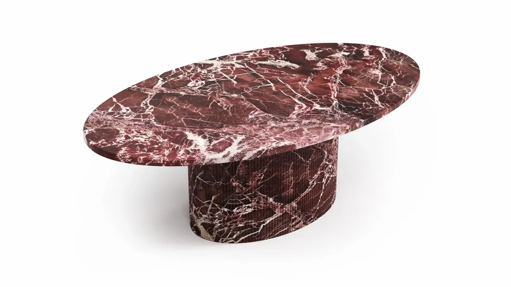 Coffee tables - Valleyra - Coffee tables - Rosso Levano marble - 140X80X40 cm - STONE VALLEY