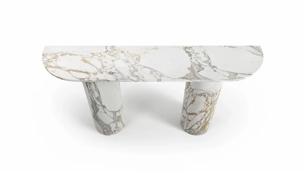 Consoles - Ombrure - Table console - Marbre Calacatta Oro - 160X40X85 cm - STONE VALLEY