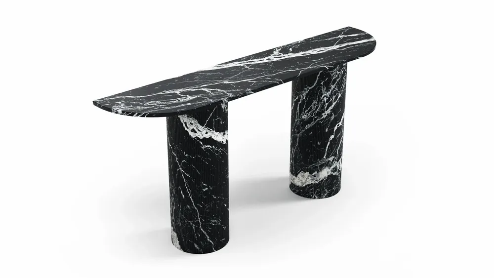 Console table - Ombrure - Console Table - Nero Maquina Marble - 180X40X85 cm - STONE VALLEY