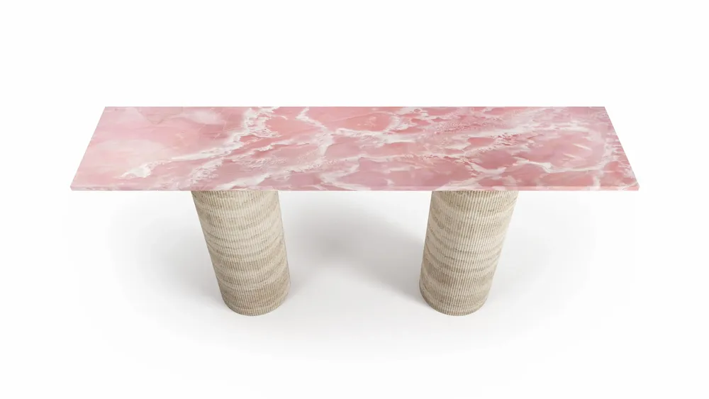 Consoles - Ombrure - Table console - Onyx Rose - 180X40X85 cm - STONE VALLEY