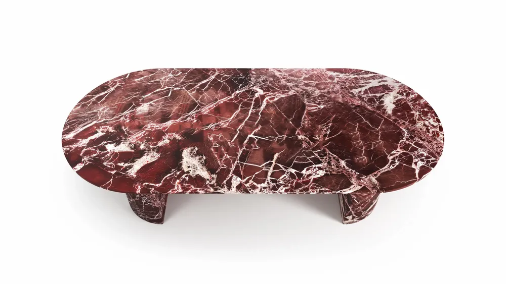 Tables Salle à Manger - Refleko - Tables à manger - Marbre Rosso Levano - 180X100X75 cm - STONE VALLEY