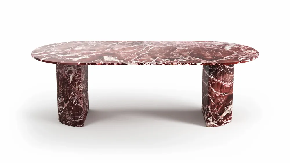 Tables Salle à Manger - Refleko - Tables à manger - Marbre Rosso Levano - 200X100X75 cm - STONE VALLEY