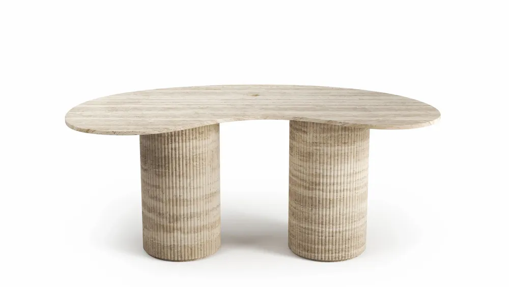 Mobilier et rangements pour bureau - Aérolithite - bureaux - Travertin Classique - 180X100X75 cm - STONE VALLEY