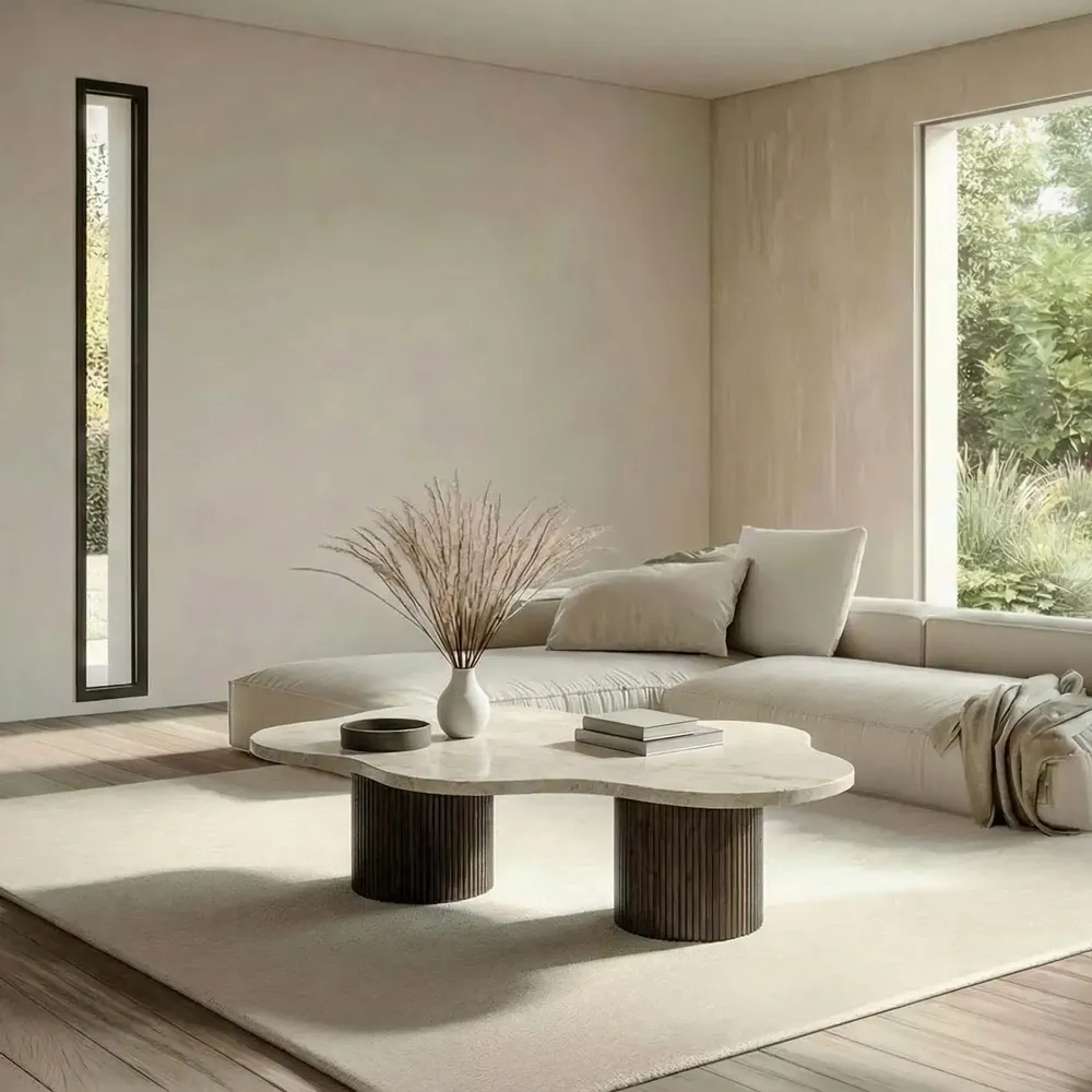 Tables basses - Nunoca - Tables basses - Marbre Crema - 110X70X40 cm - STONE VALLEY