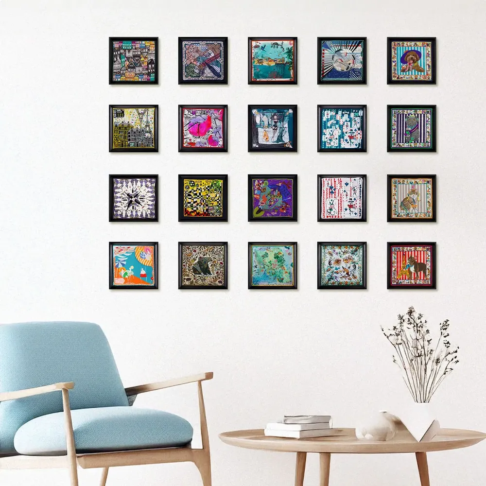 Autres décorations murales - Wow - Foulards en soie encadrés World of Wonder - UN POCO