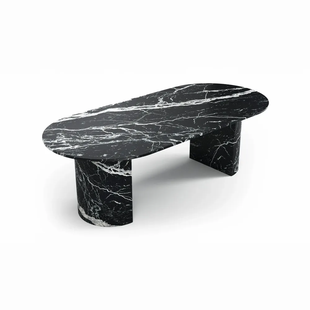 Tables Salle à Manger - Refleko - Tables à manger - Marbre Nero Maquina - 200X100X75 cm - STONE VALLEY