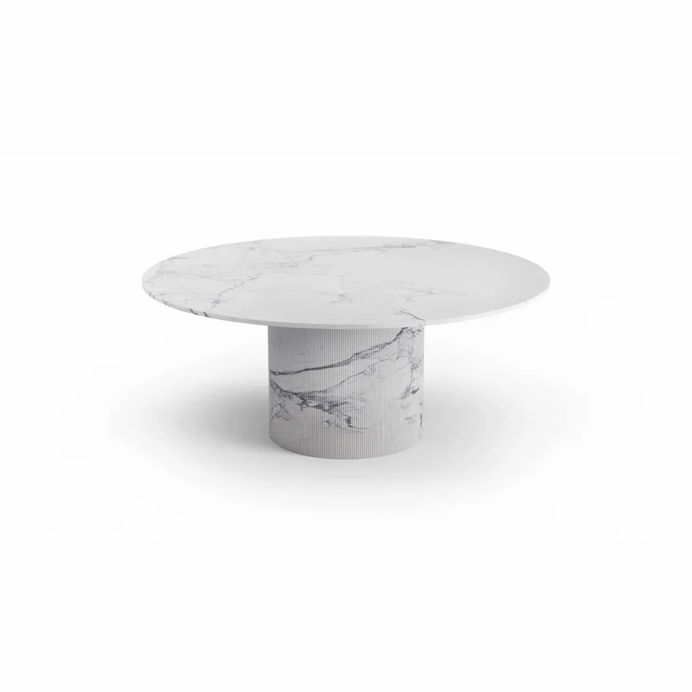 Dining Tables - Ocel - Dining Tables - Statuario Michelangelo Carrara Marble - 120X120X75 cm - STONE VALLEY