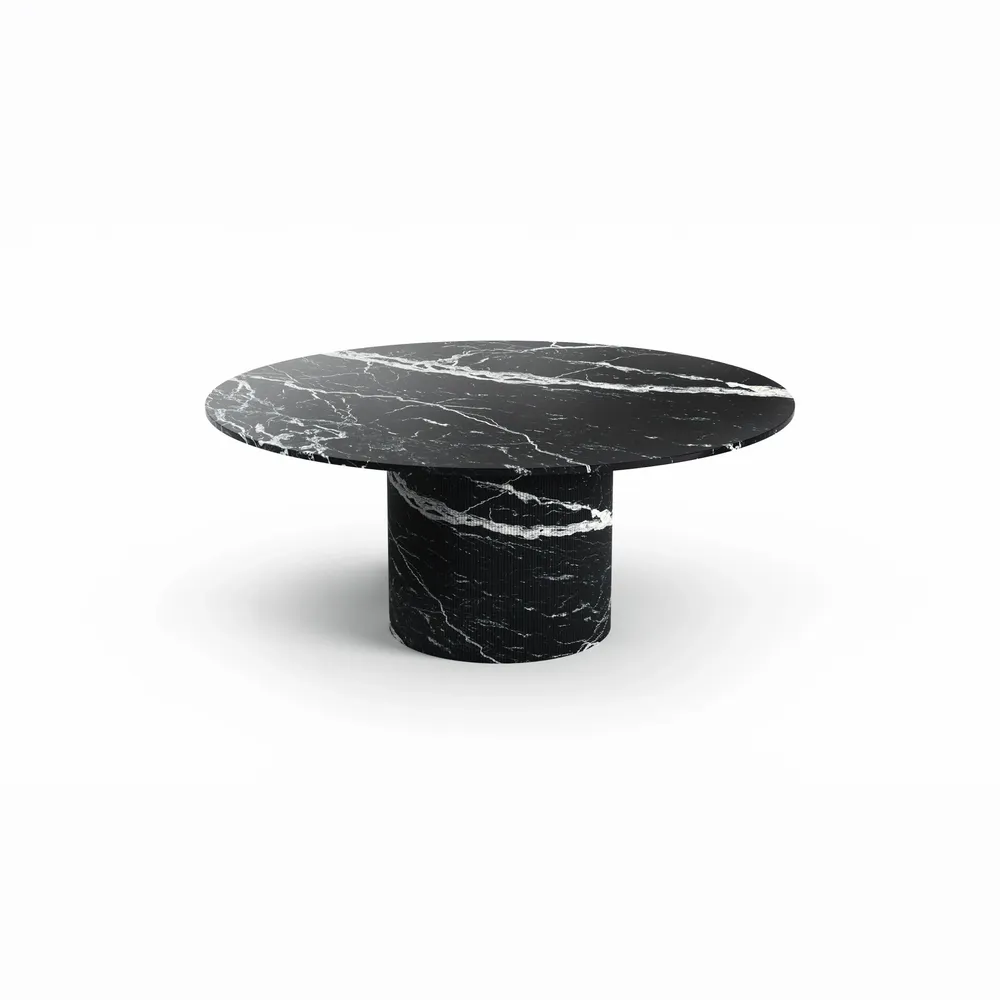 Tables Salle à Manger - Ocel - Tables à manger - Marbre Nero Maquina - 120X120X75 cm - STONE VALLEY
