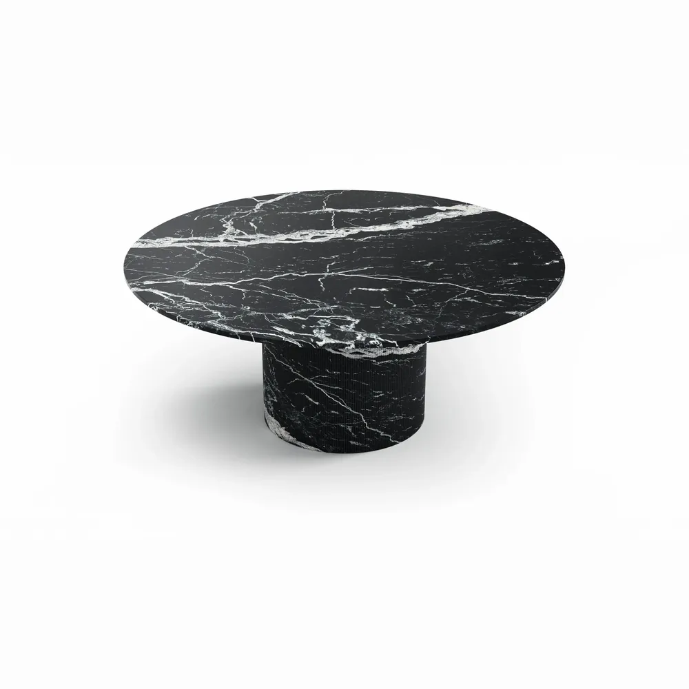 Tables Salle à Manger - Ocel - Tables à manger - Marbre Nero Maquina - 120X120X75 cm - STONE VALLEY