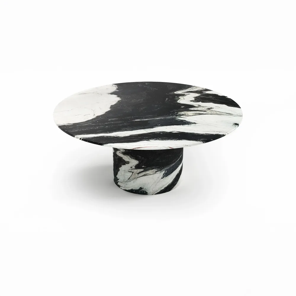 Dining Tables - Ocel - Dining Tables - Panda Marble - 150X150X75 cm - STONE VALLEY