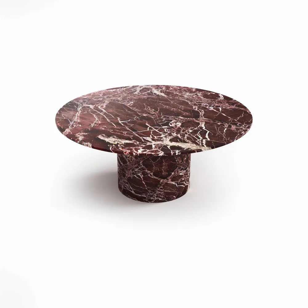 Dining Tables - Ocel - Dining Tables - Rosso Levano Marble - 180X180X75 cm - STONE VALLEY