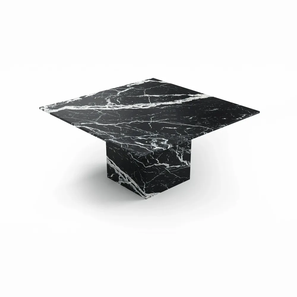 Tables Salle à Manger - Carrera - Tables à manger - Marbre Nero Maquina - 100X100X75 cm - STONE VALLEY
