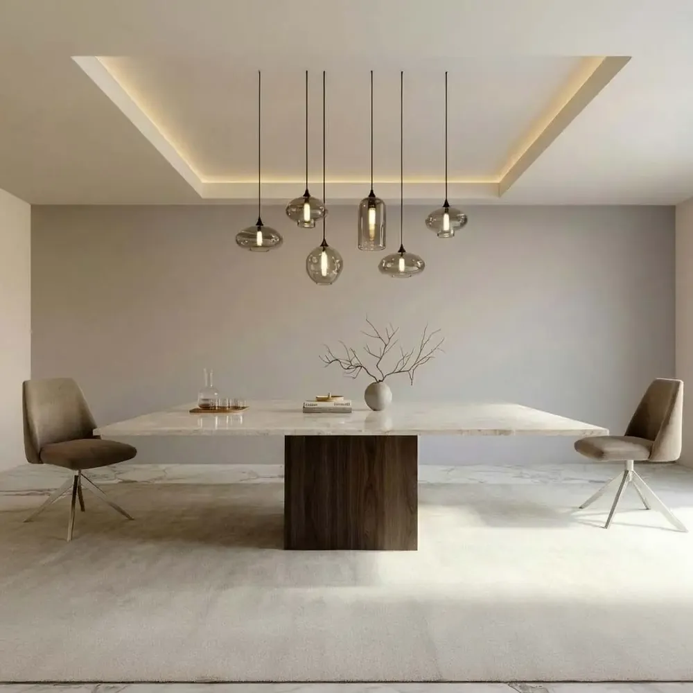 Tables Salle à Manger - Carrera - Tables à manger - Marbre Crema - 120X120X75 cm - STONE VALLEY