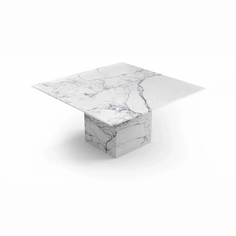 Tables Salle à Manger - Carrera - Tables à manger - Marbre Statuario Michelangelo Carrara - 150X150X75 cm - STONE VALLEY
