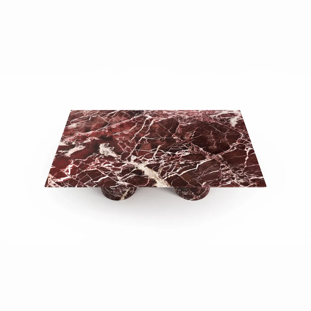 Lawn tables - Jaspura - Dining tables - Rosso Levano marble - 180X90X75 cm - STONE VALLEY
