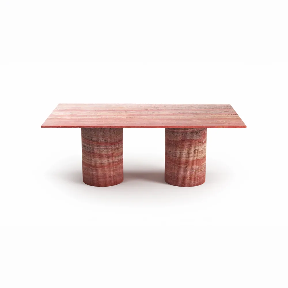 Dining Tables - Jaspura - Dining Tables - Red Travertine - 200X100X75 cm - STONE VALLEY
