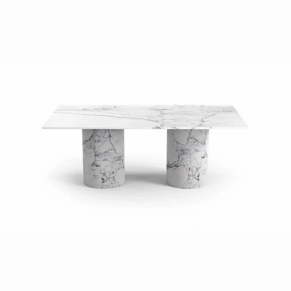 Tables Salle à Manger - Jaspura - Tables à manger - Marbre Statuario Michelangelo Carrara - 220X110X75 cm - STONE VALLEY