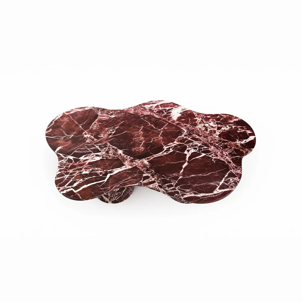 Tables de jardin - Nunoca - Tables basses - Marbre Rosso Levano - 110X70X40 cm - STONE VALLEY