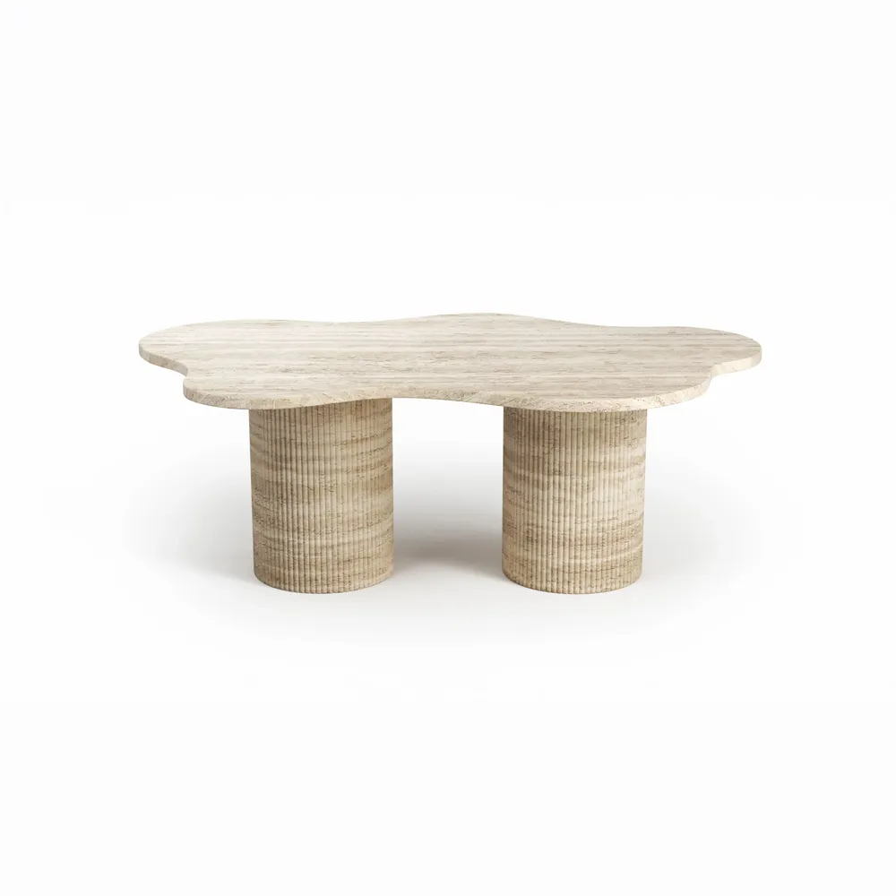 Tables de jardin - Nunoca - Tables basses - Travertin Classique - 130X80X40 cm - STONE VALLEY