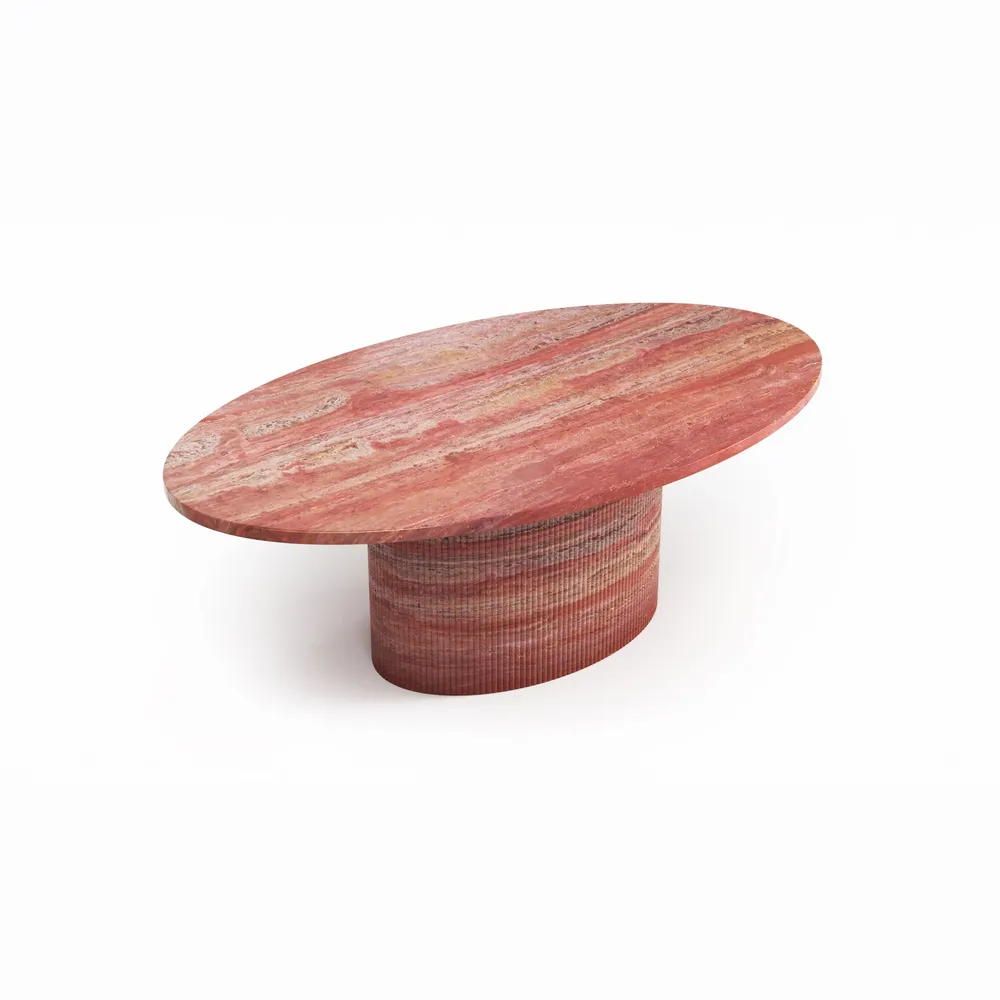 Coffee tables - Valleyra - Coffee Tables - Red Travertine - 140X80X40 cm - STONE VALLEY