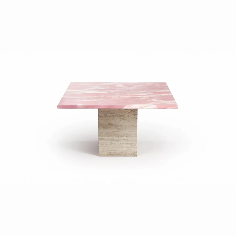 Tables basses - Carrera - Tables basses - Onyx Rose - 70X70X40 cm - STONE VALLEY