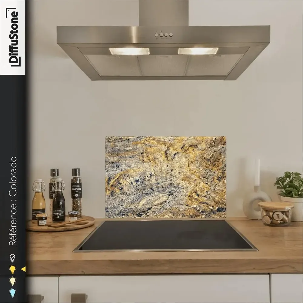 Kitchen splash backs - Bright stone credenza - DIFFUSTONE