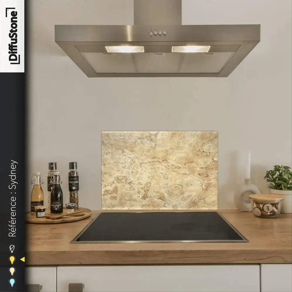 Kitchen splash backs - Bright stone credenza - DIFFUSTONE