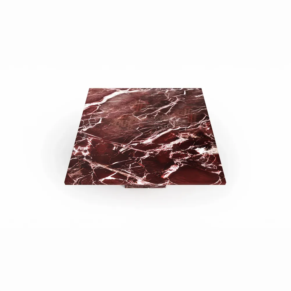 Coffee tables - Carrera - Coffee tables - Rosso Levano marble - 90X90X40 cm - STONE VALLEY