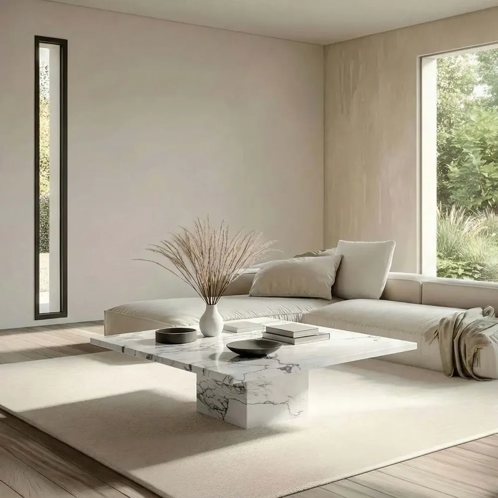 Coffee tables - Carrera - Coffee tables - Statuario Michelangelo Carrara marble - 90X90X40 cm - STONE VALLEY