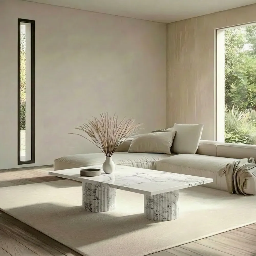 Coffee tables - Jaspura - Coffee tables - Statuario Michelangelo Carrara marble - 100X50X40 cm - STONE VALLEY