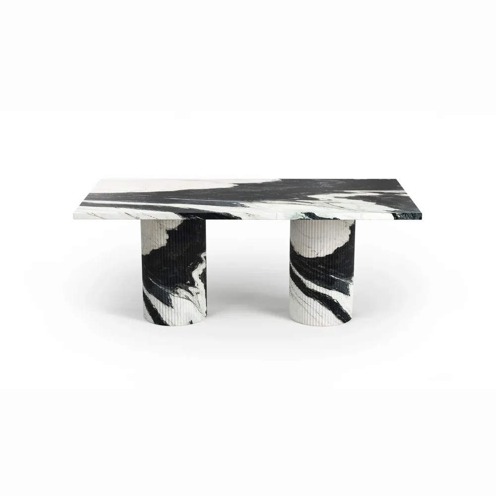 Coffee tables - Jaspura - Coffee Tables - Panda Marble - 120X60X40 cm - STONE VALLEY