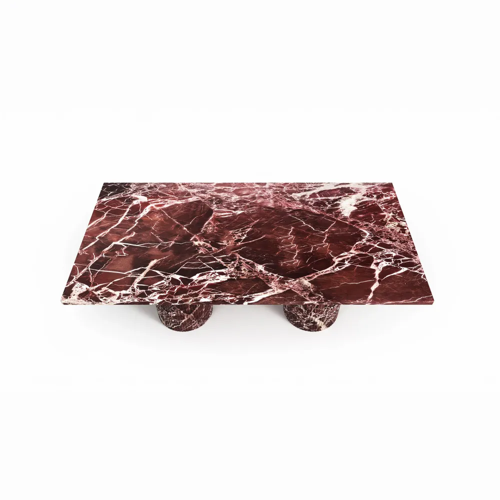 Coffee tables - Jaspura - Coffee tables - Rosso Levano marble - 120X60X40 cm - STONE VALLEY
