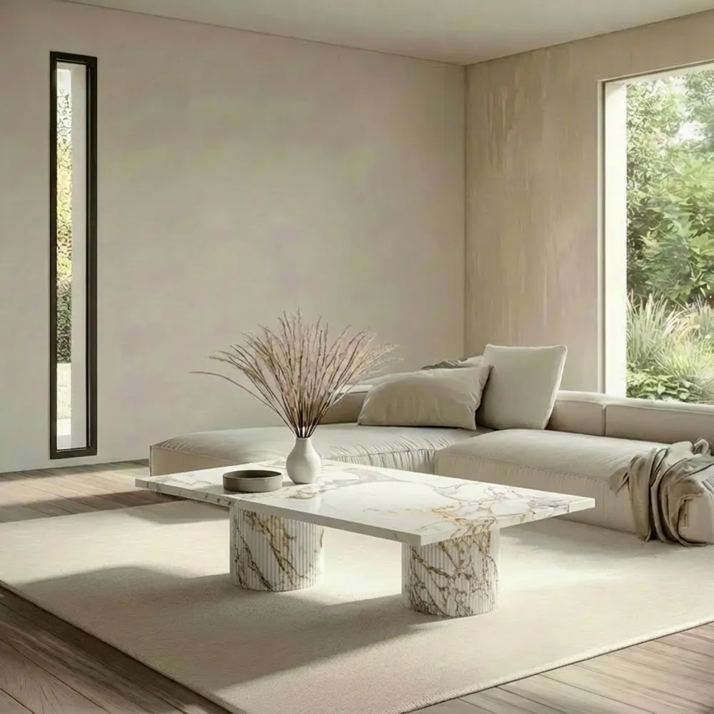 Coffee tables - Jaspura - Coffee tables - Calacatta Oro marble - 120X60X40 cm - STONE VALLEY