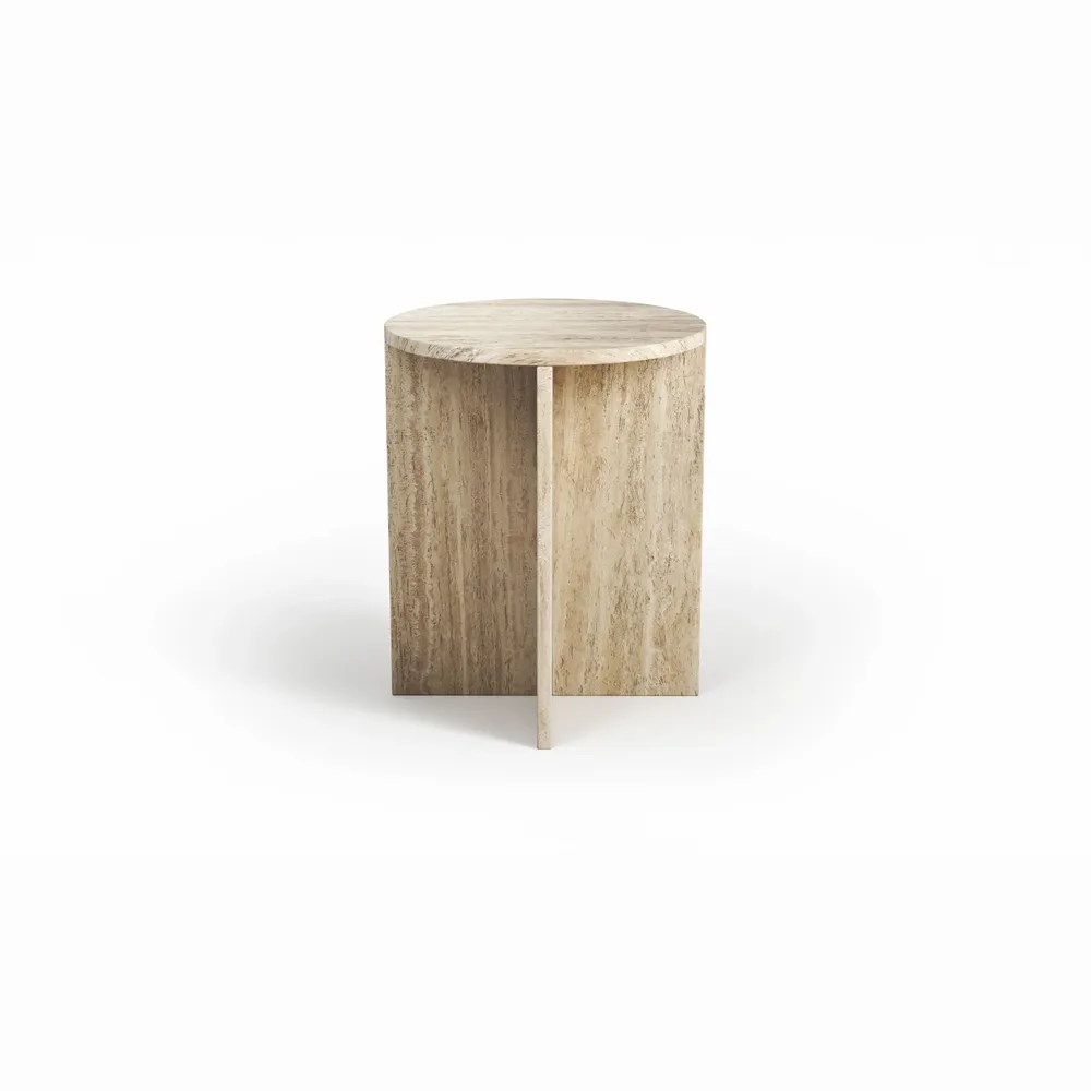 Tables de jardin - Ocel - Autres tables - Travertin Classique - 45X45X55 cm - STONE VALLEY