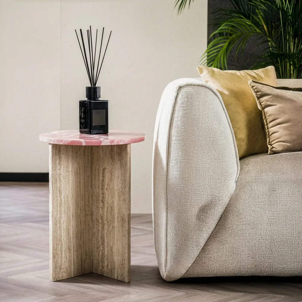 Lawn tables - Ocel - Other tables - Onyx Rose - 45X45X55 cm - STONE VALLEY