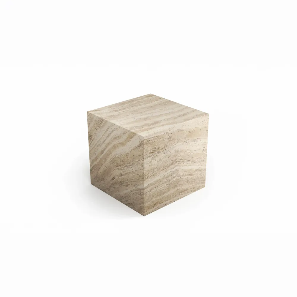 Night tables - Gema - Other tables - Classic Travertine - 45X45X43 cm - STONE VALLEY