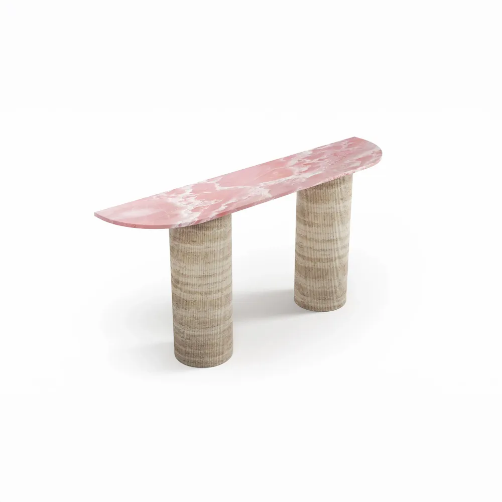 Consoles - Ombrure - Table console - Onyx Rose - 160X40X85 cm - STONE VALLEY