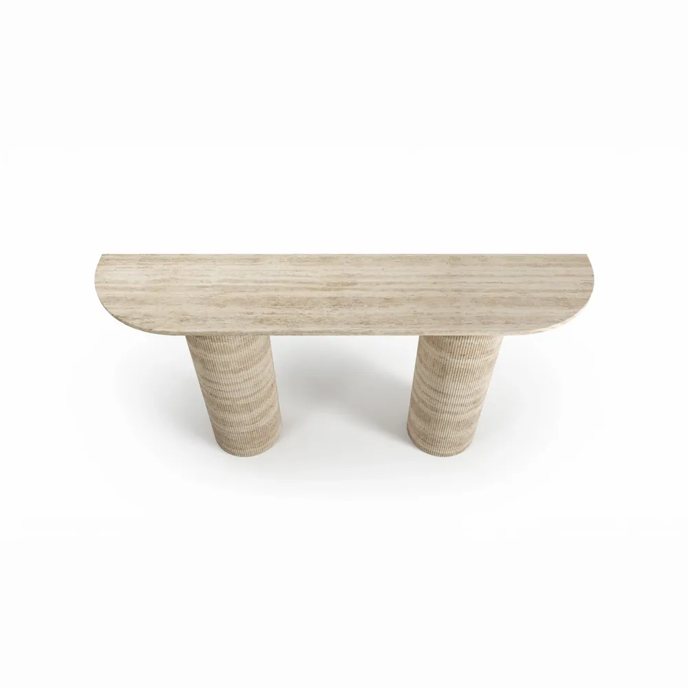 Console table - Ombrure - Console Table - Classic Travertine - 160X40X85 cm - STONE VALLEY