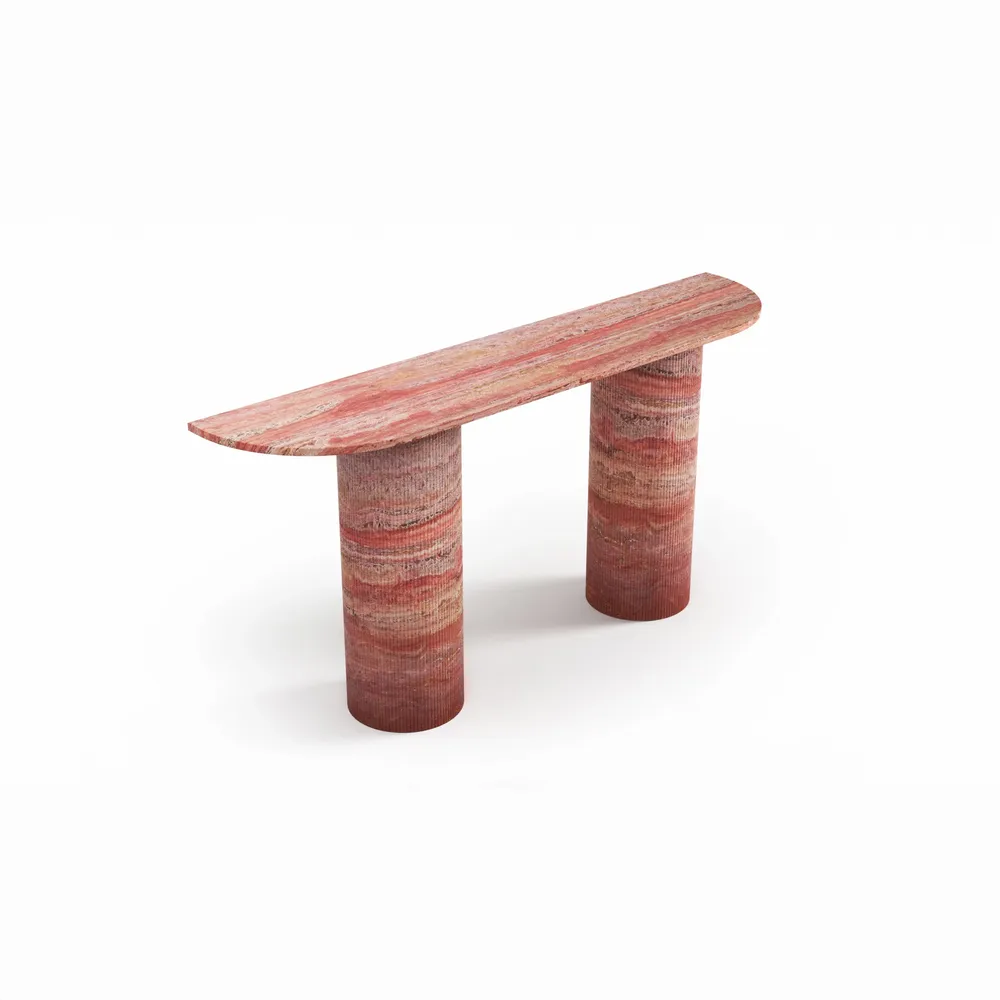 Consoles - Ombrure - Table console - Travertin Rouge - 160X40X85 cm - STONE VALLEY