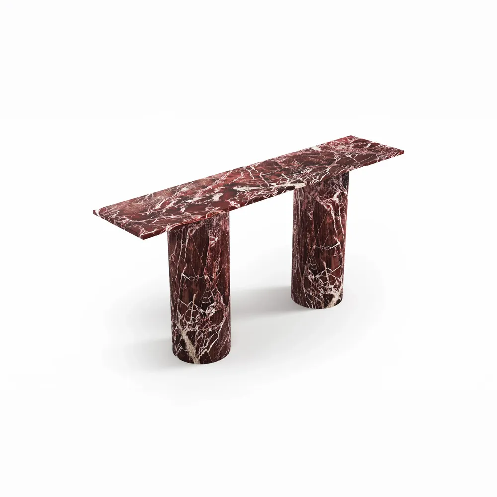 Console table - Ombrure - Console table - Rosso Levano marble - 160X40X85 cm - STONE VALLEY