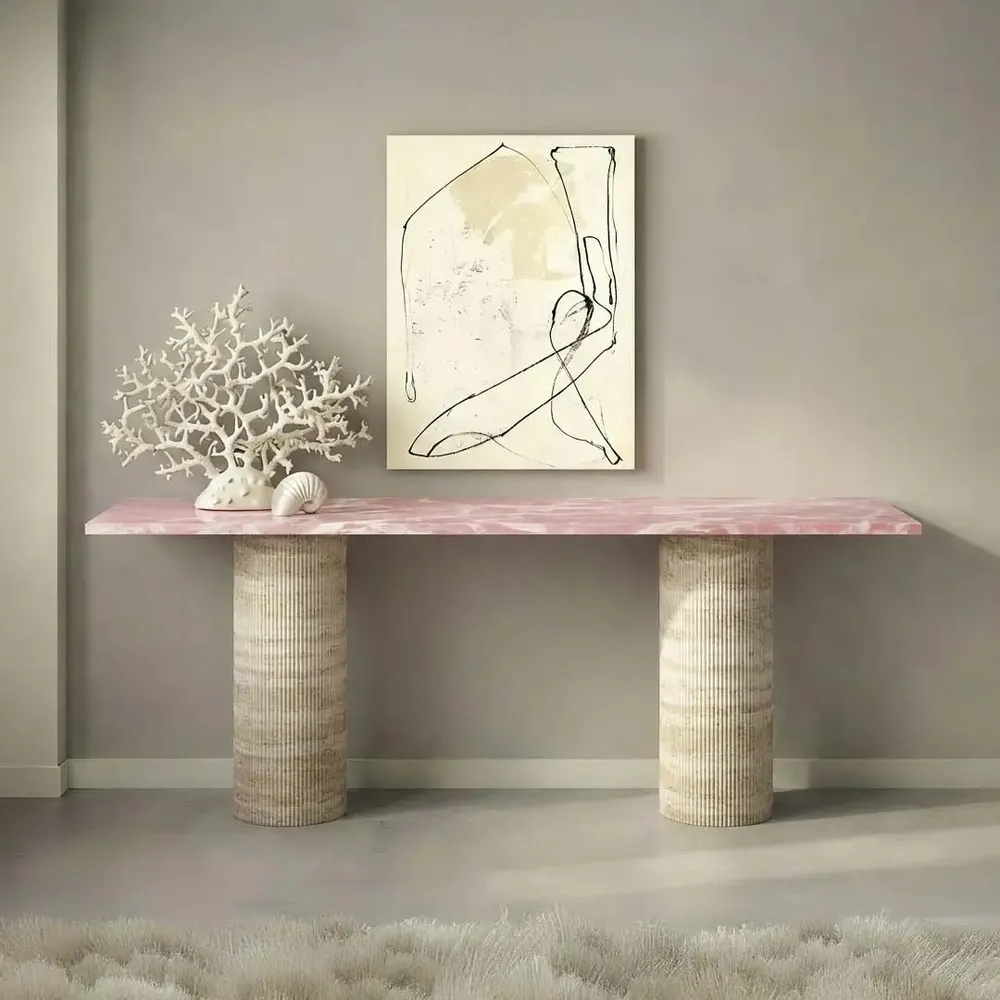 Consoles - Ombrure - Table console - Onyx Rose - 180X40X85 cm - STONE VALLEY
