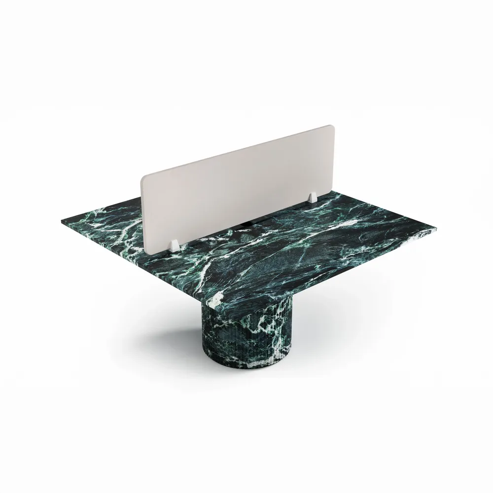 Mobilier et rangements pour bureau - Escalerion - bureaux - Marbre Verde Alpi - 140X140X75 cm - STONE VALLEY