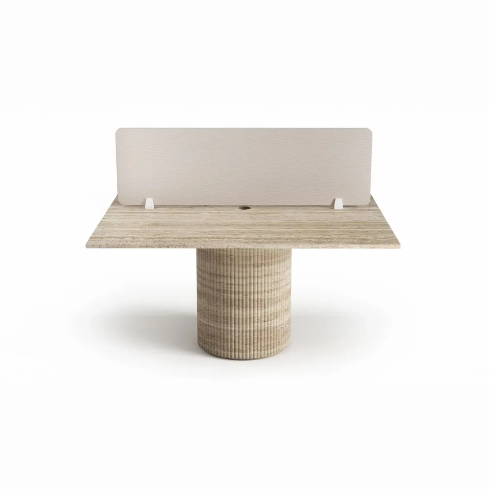 Mobilier et rangements pour bureau - Escalerion - bureaux - Travertin Classique - 140X140X75 cm - STONE VALLEY