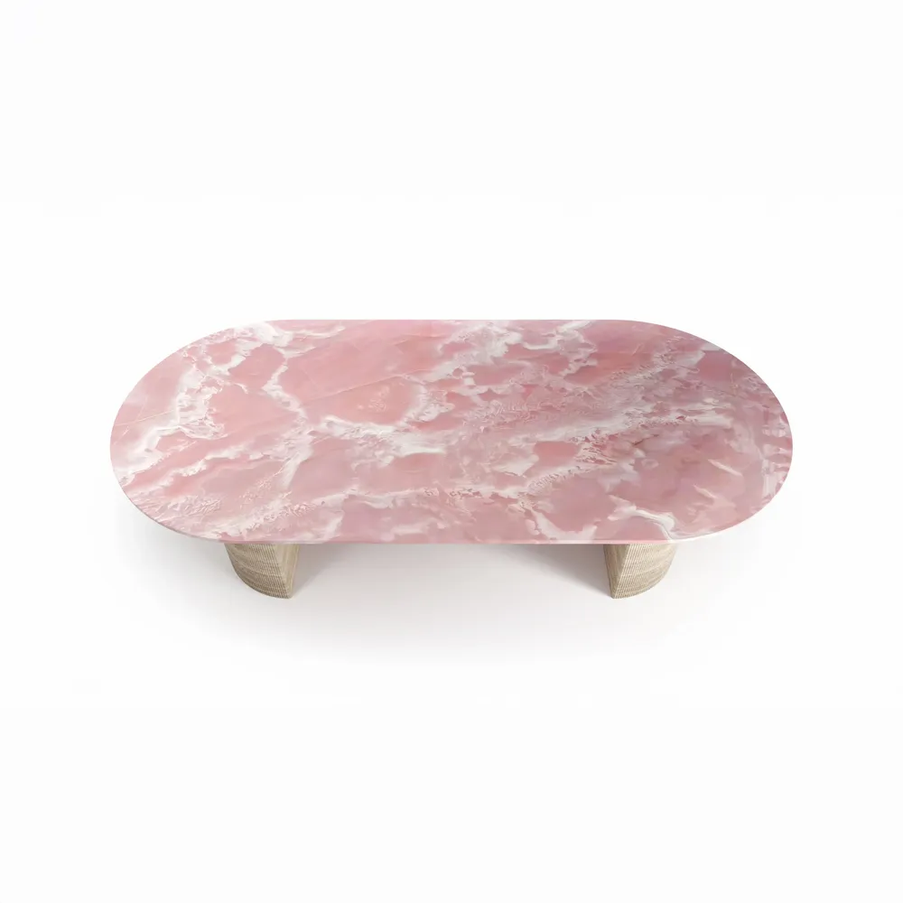 Tables Salle à Manger - Refleko - Tables à manger - Onyx Rose - 200X100X75 cm - STONE VALLEY