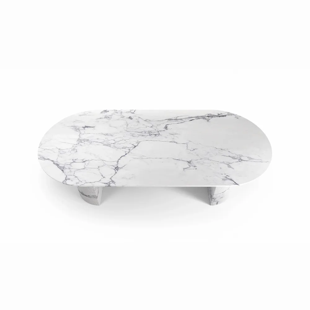 Tables Salle à Manger - Refleko - Tables à manger - Marbre Statuario Michelangelo Carrara - 240X110X75 cm - STONE VALLEY