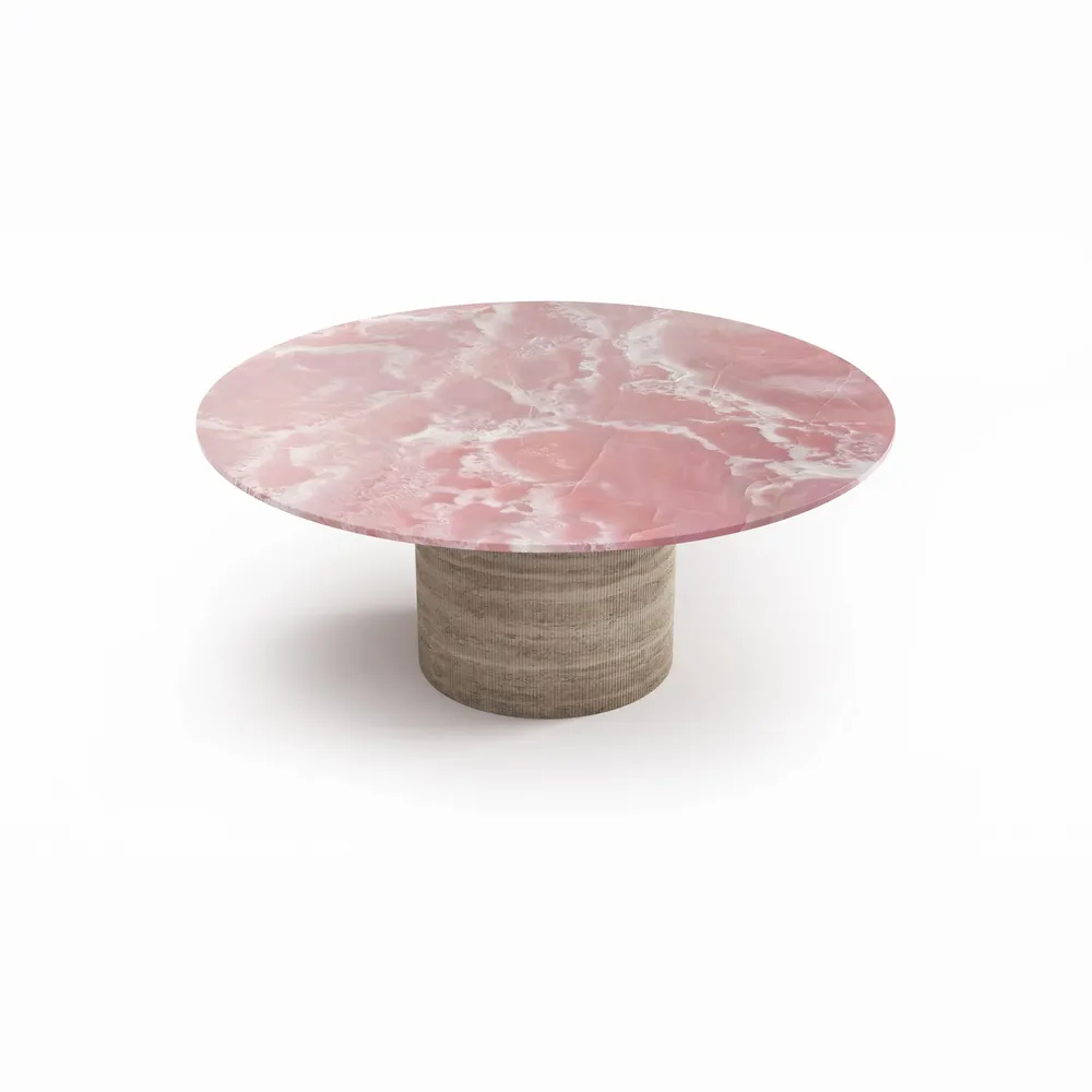 Tables Salle à Manger - Ocel - Tables à manger - Onyx Rose - 150X150X75 cm - STONE VALLEY